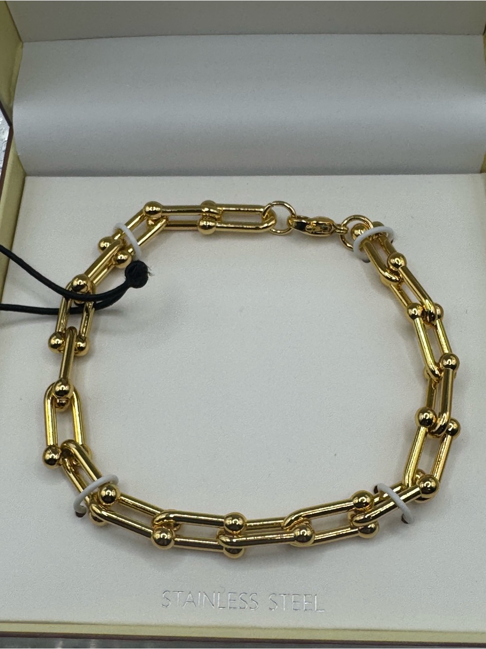 London Fog Gold-Tone Link & Bead Bracelet